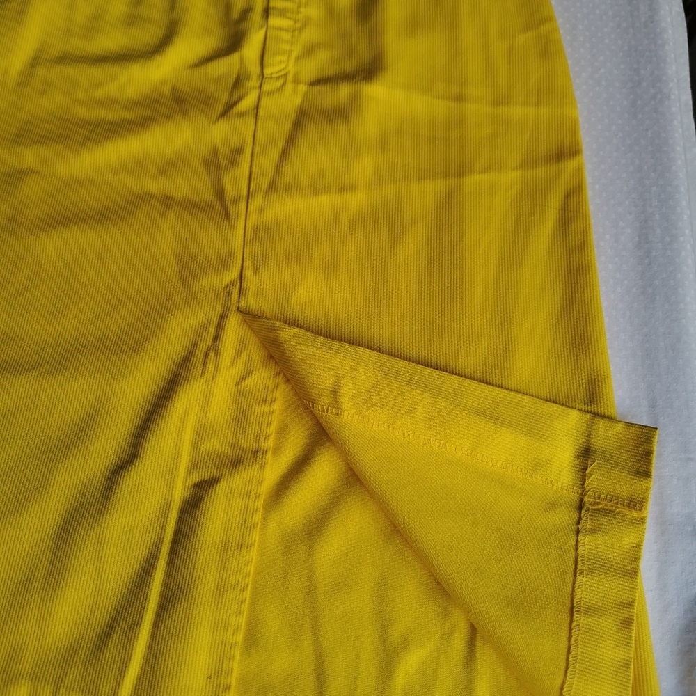Beeline Women's Midi Skirt, size XS, Bright Yellow, Pencil Skirt w Front Split - Picture 5 of 9